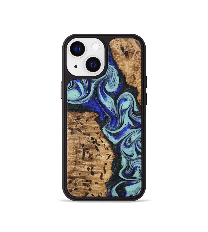 iPhone 13 mini Wood Phone Case - Bill (Blue, 822052)
