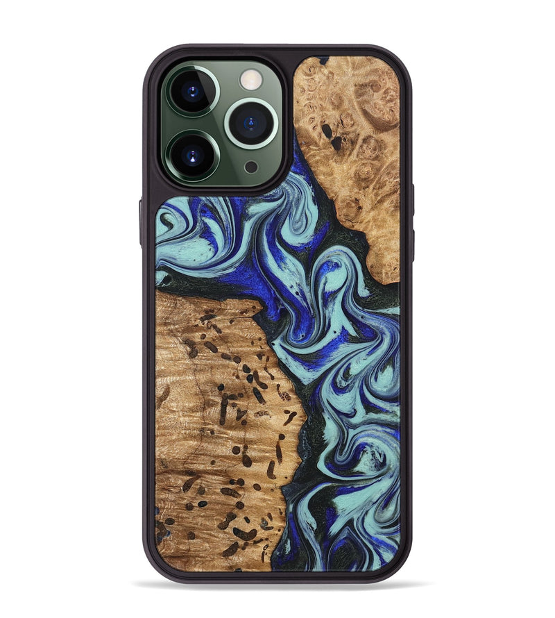 iPhone 13 Pro Max Wood Phone Case - Bill (Blue, 822052)
