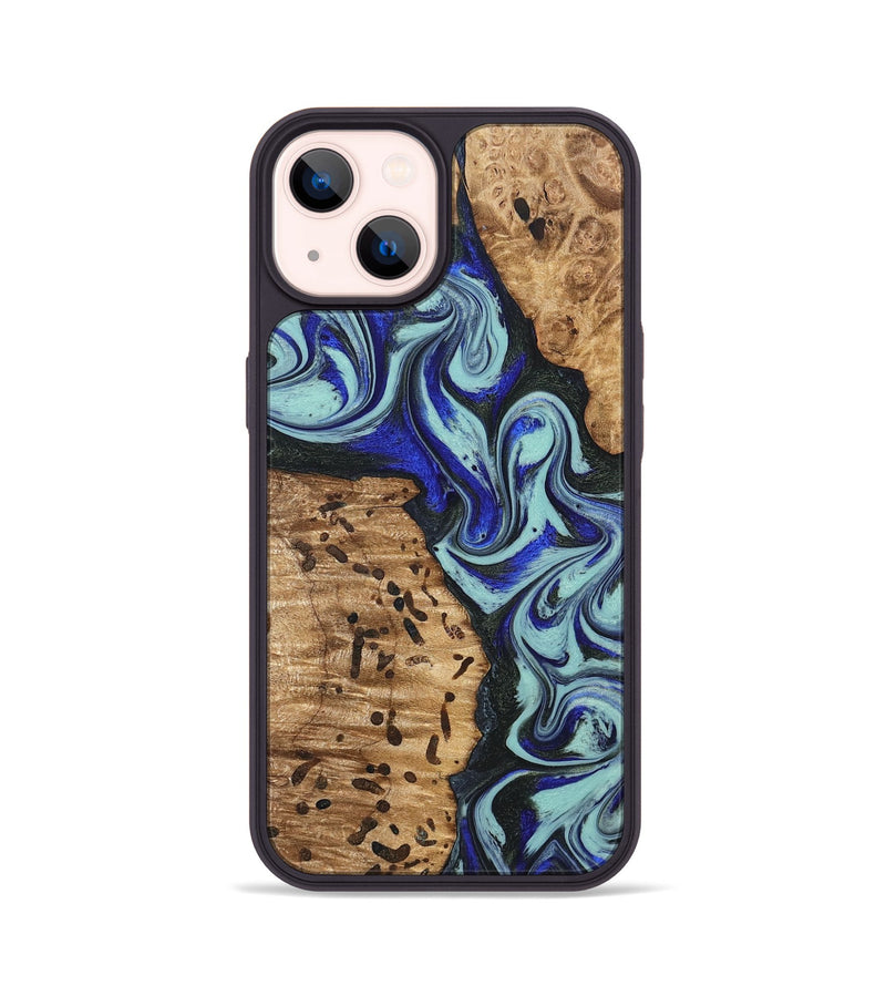 iPhone 14 Wood Phone Case - Bill (Blue, 822052)