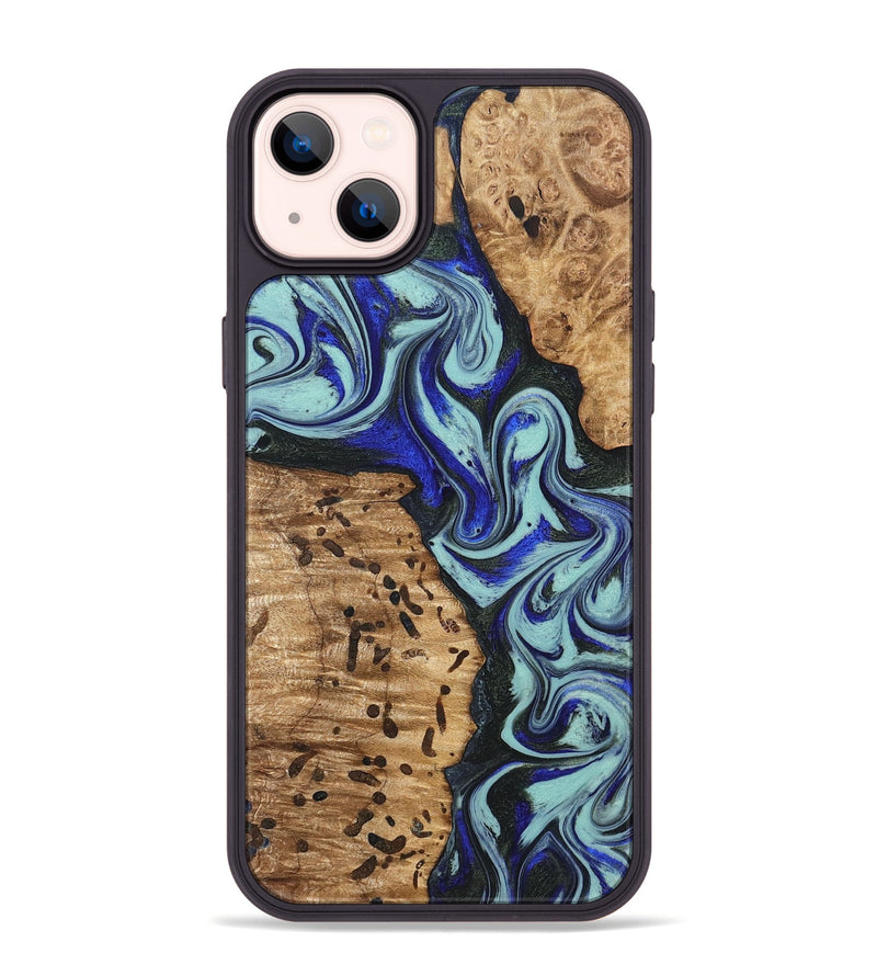iPhone 14 Plus Wood Phone Case - Bill (Blue, 822052)