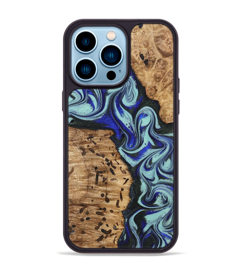 iPhone 14 Pro Max Wood Phone Case - Bill (Blue, 822052)