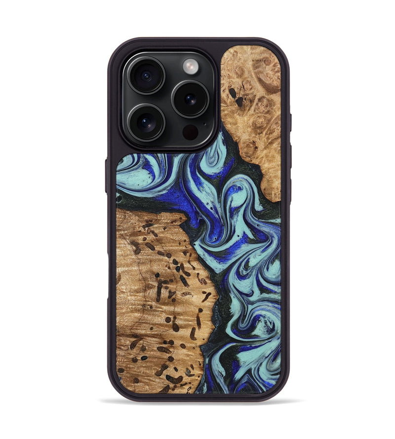 iPhone 16 Pro Wood Phone Case - Bill (Blue, 822052)