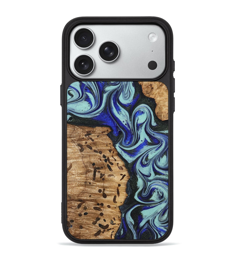 iPhone 18 Pro Max Wood Phone Case - Bill (Blue, 822052)