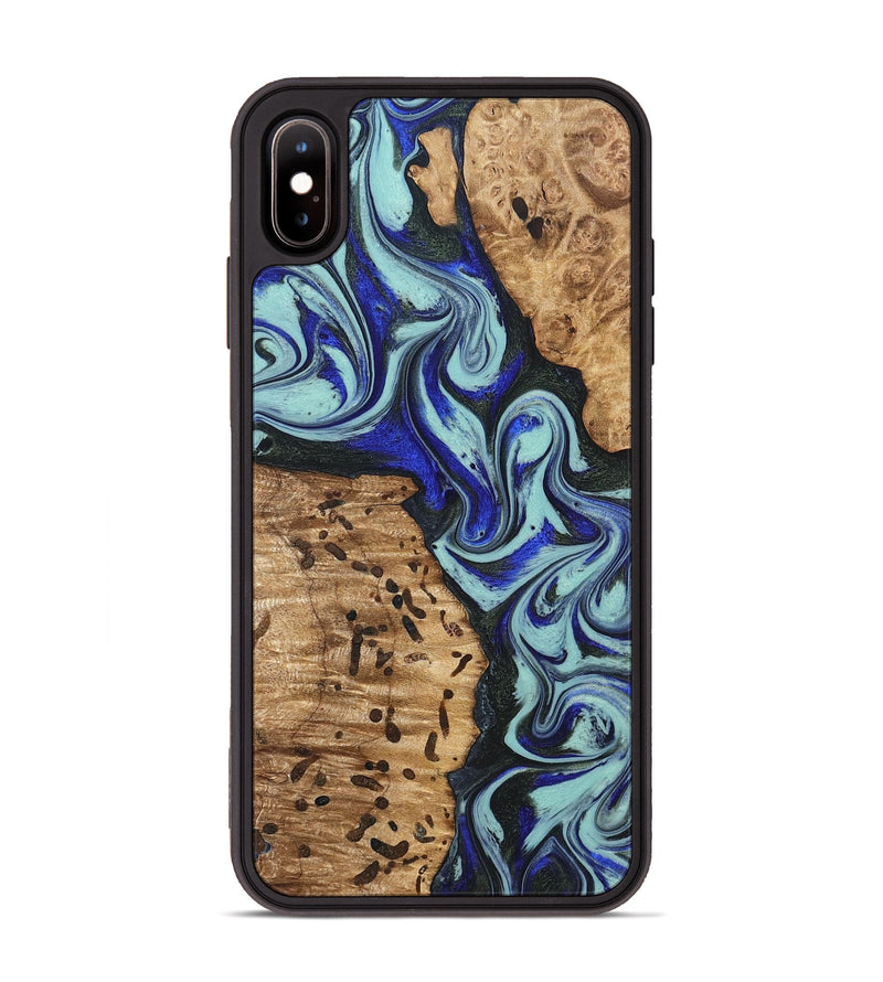 iPhone Xs Max Wood Phone Case - Bill (Blue, 822052)