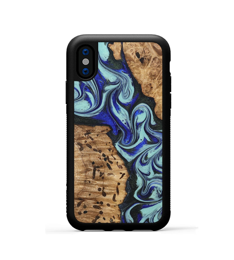 iPhone Xs Wood Phone Case - Bill (Blue, 822052)