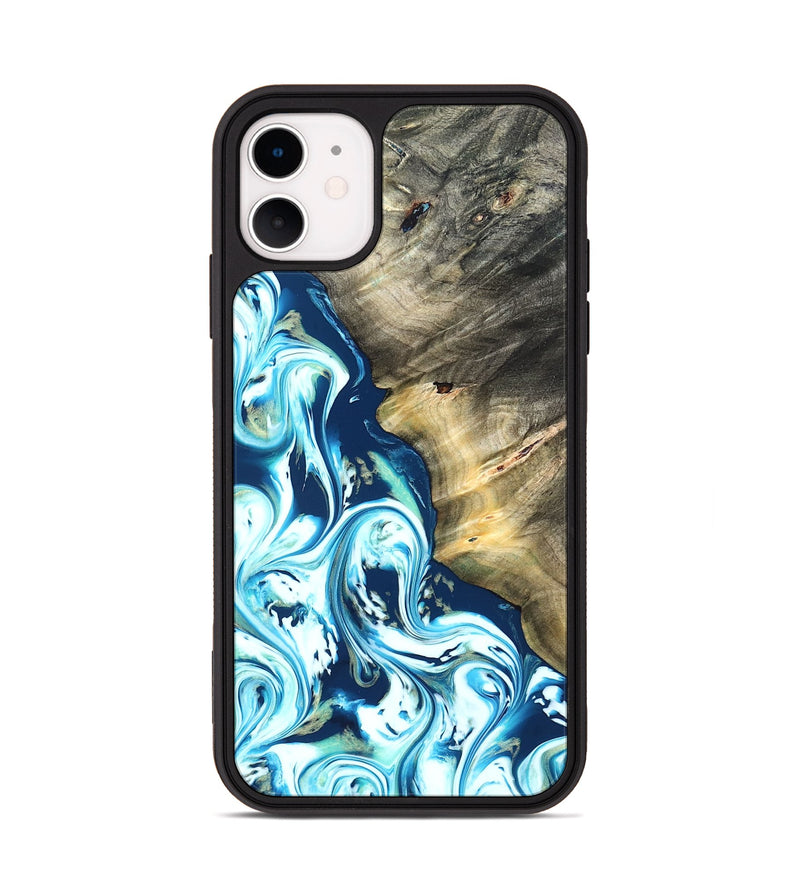 iPhone 11 Wood Phone Case - Ottis (Blue, 822056)
