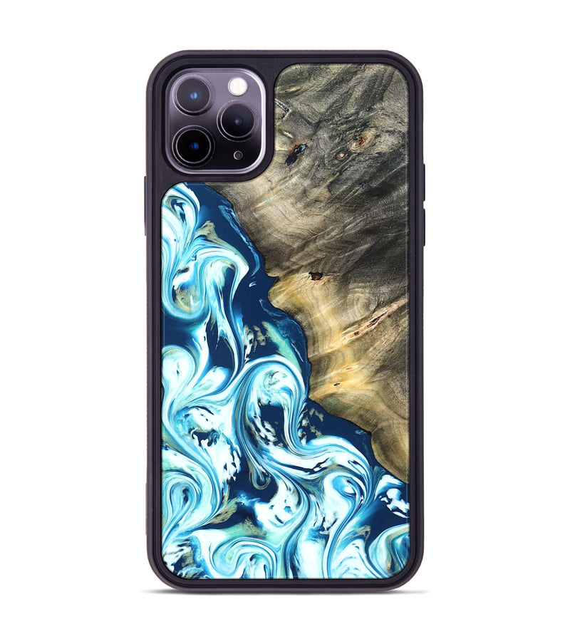 iPhone 11 Pro Max Wood Phone Case - Ottis (Blue, 822056)
