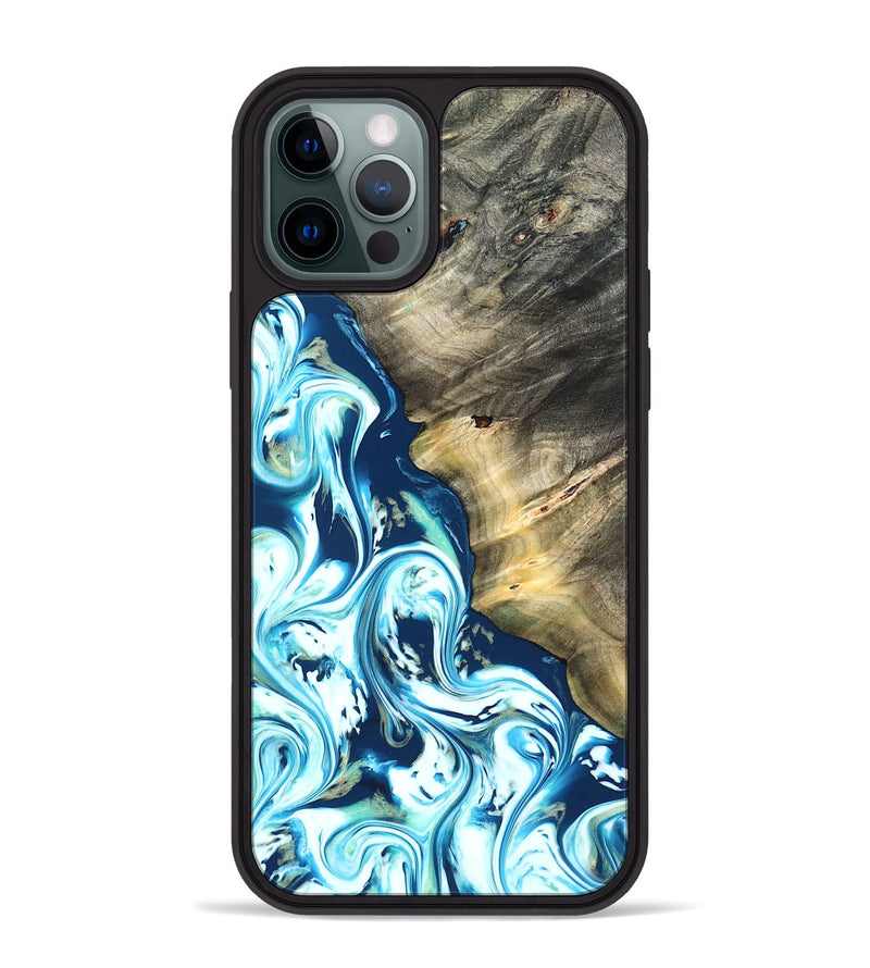 iPhone 12 Pro Max Wood Phone Case - Ottis (Blue, 822056)