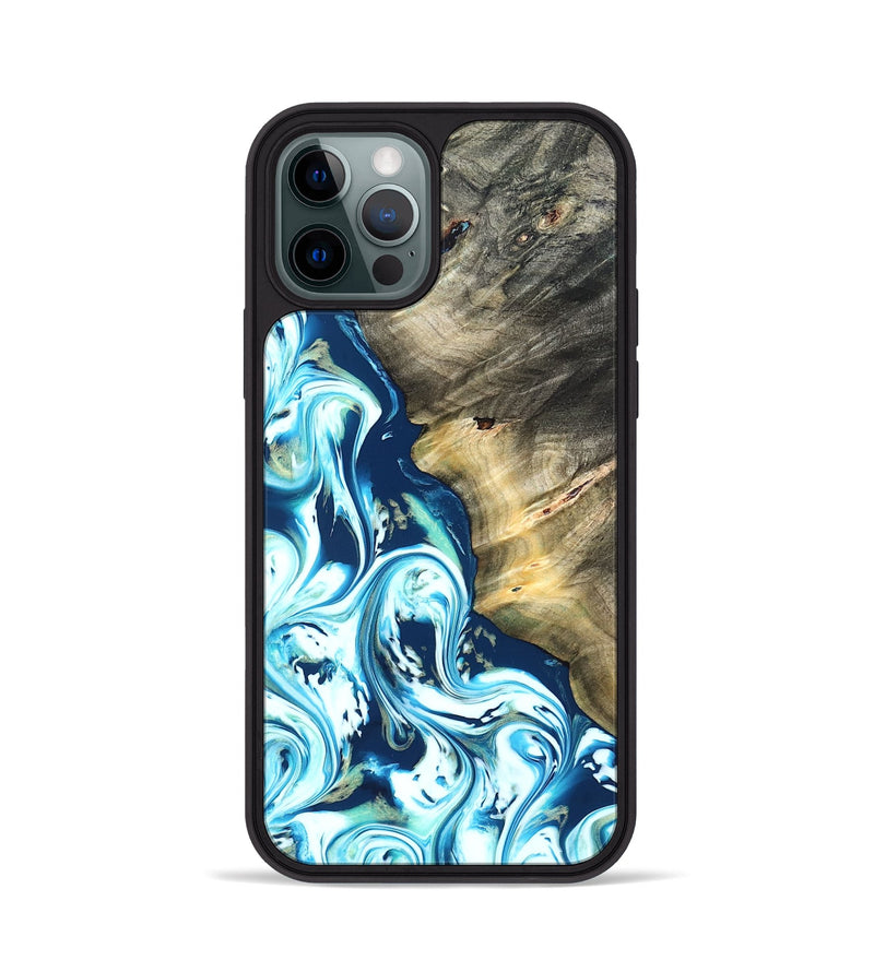 iPhone 12 Pro Wood Phone Case - Ottis (Blue, 822056)