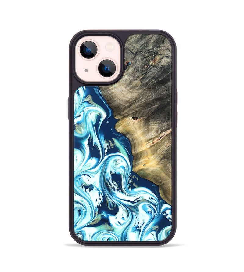 iPhone 14 Wood Phone Case - Ottis (Blue, 822056)
