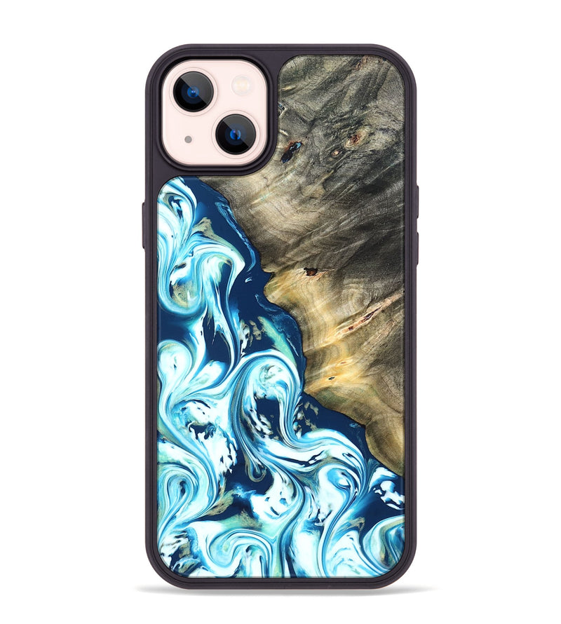iPhone 14 Plus Wood Phone Case - Ottis (Blue, 822056)