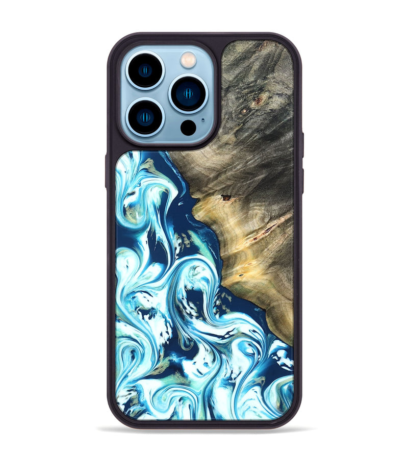 iPhone 14 Pro Max Wood Phone Case - Ottis (Blue, 822056)