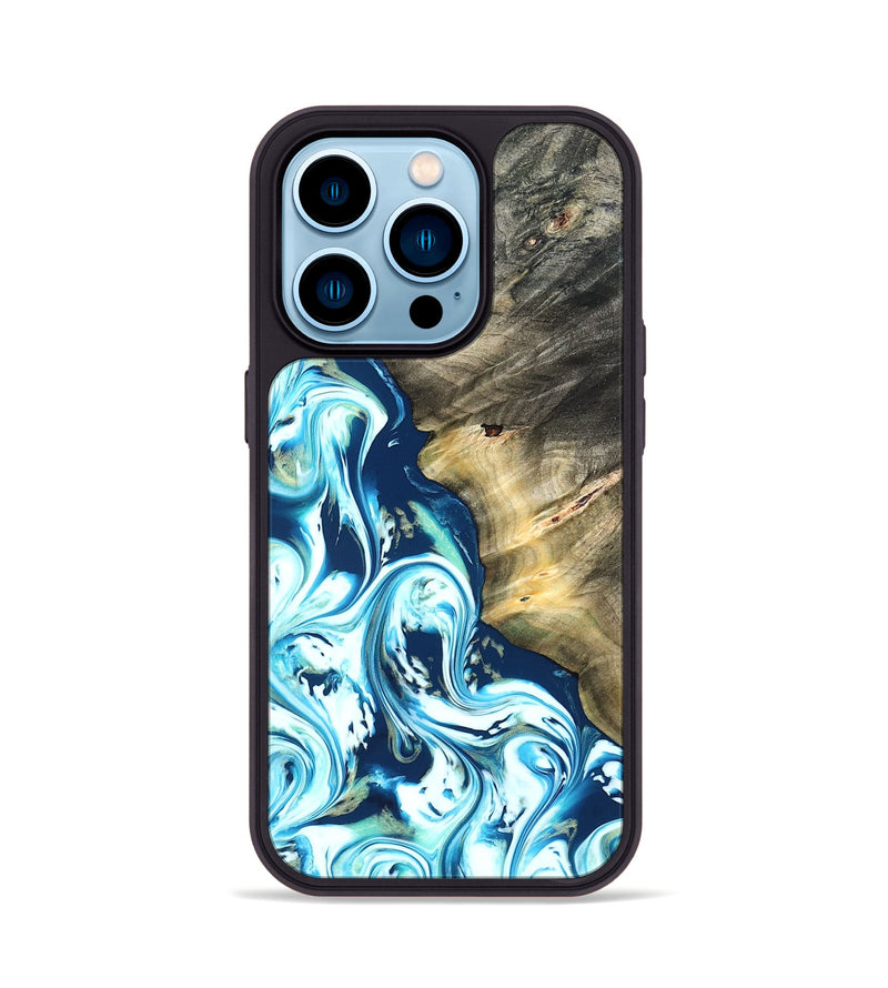 iPhone 14 Pro Wood Phone Case - Ottis (Blue, 822056)