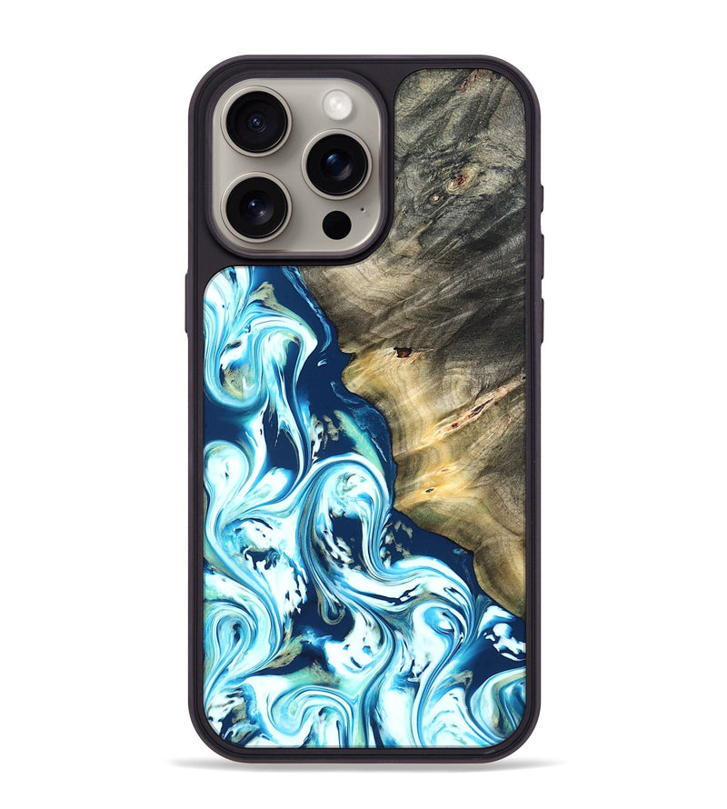 iPhone 15 Pro Max Wood Phone Case - Ottis (Blue, 822056)