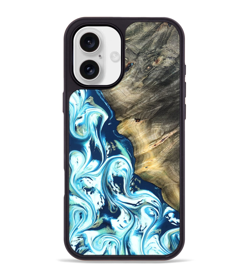 iPhone 16 Plus Wood Phone Case - Ottis (Blue, 822056)