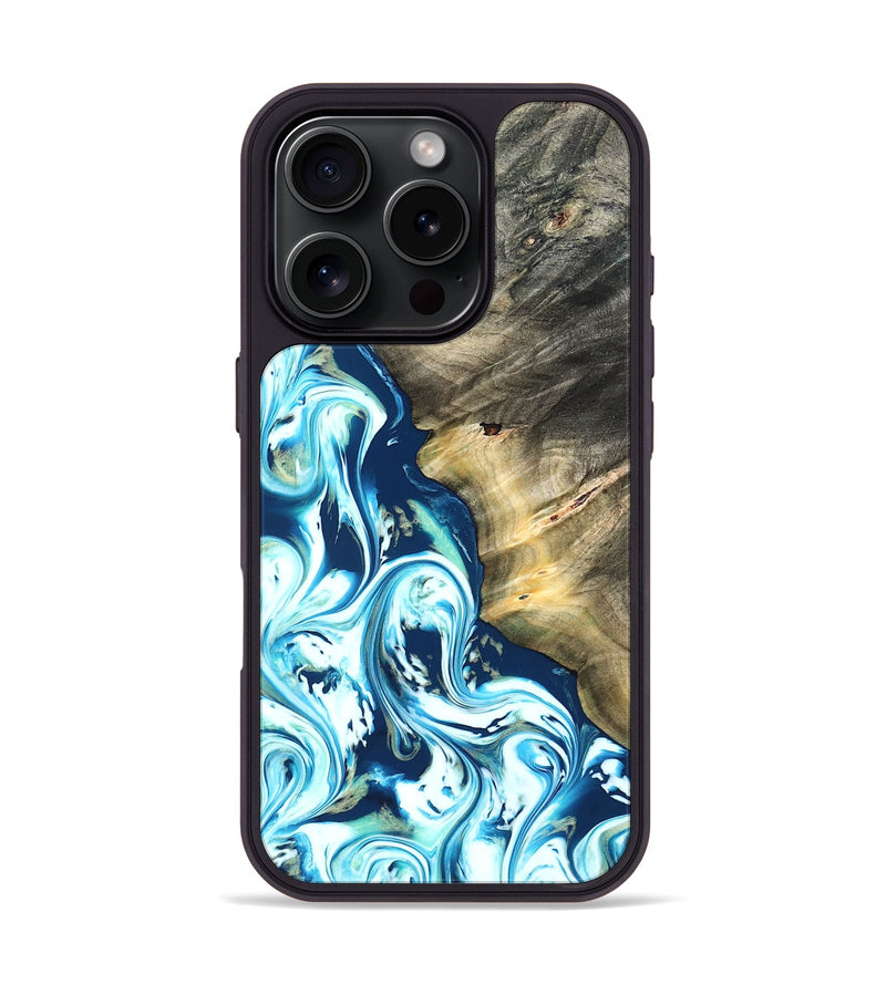 iPhone 16 Pro Wood Phone Case - Ottis (Blue, 822056)