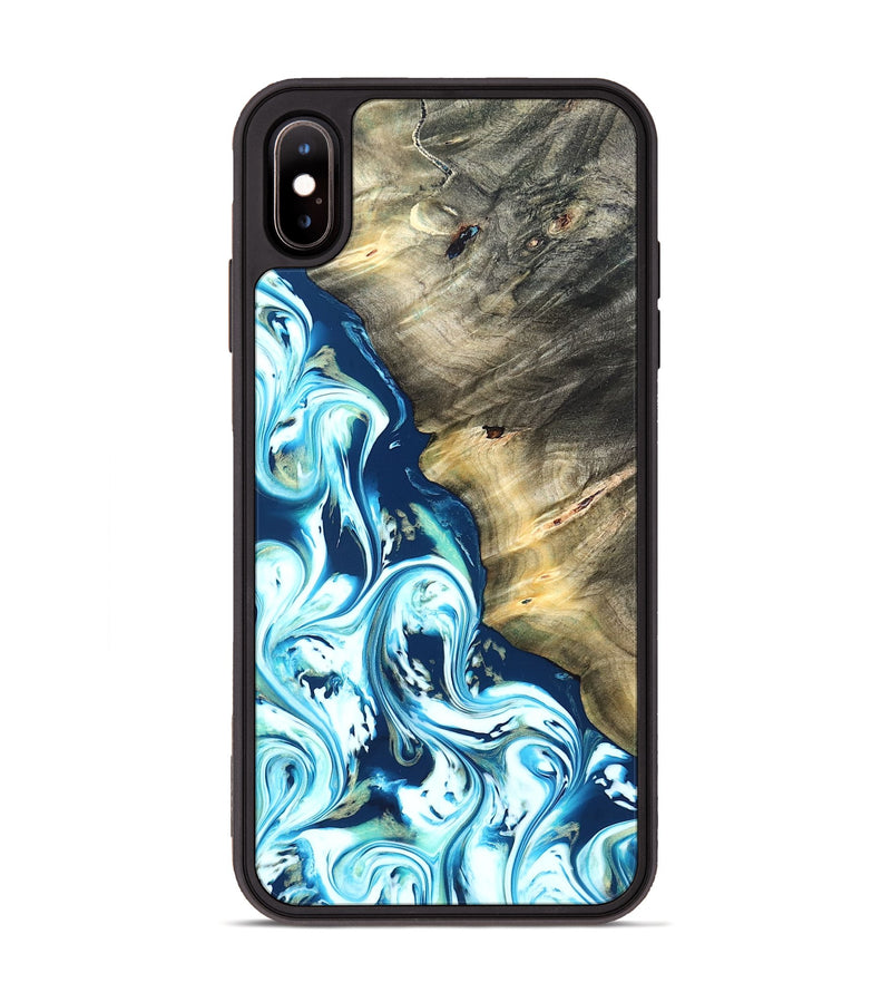 iPhone Xs Max Wood Phone Case - Ottis (Blue, 822056)
