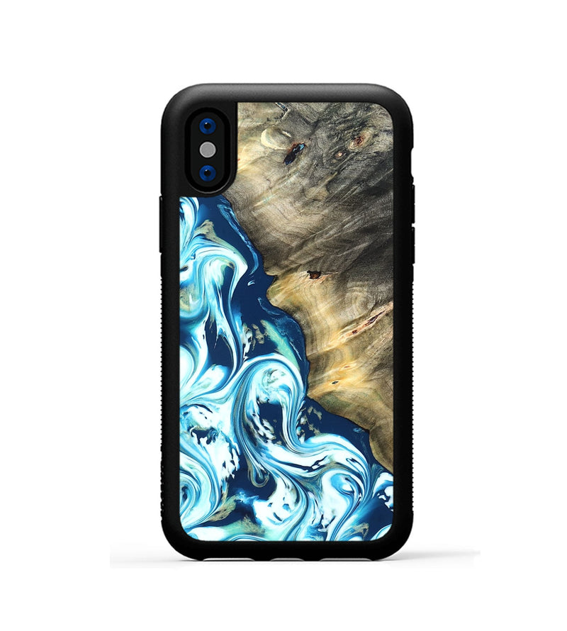iPhone Xs Wood Phone Case - Ottis (Blue, 822056)