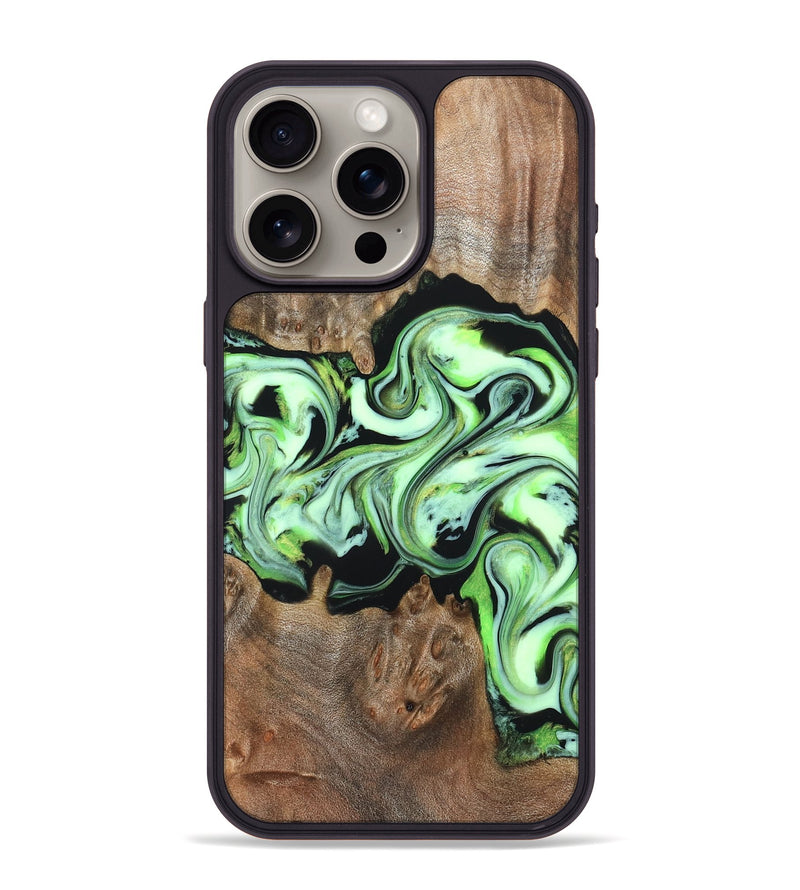 iPhone 15 Pro Max Wood Phone Case - Samira (Green, 822058)
