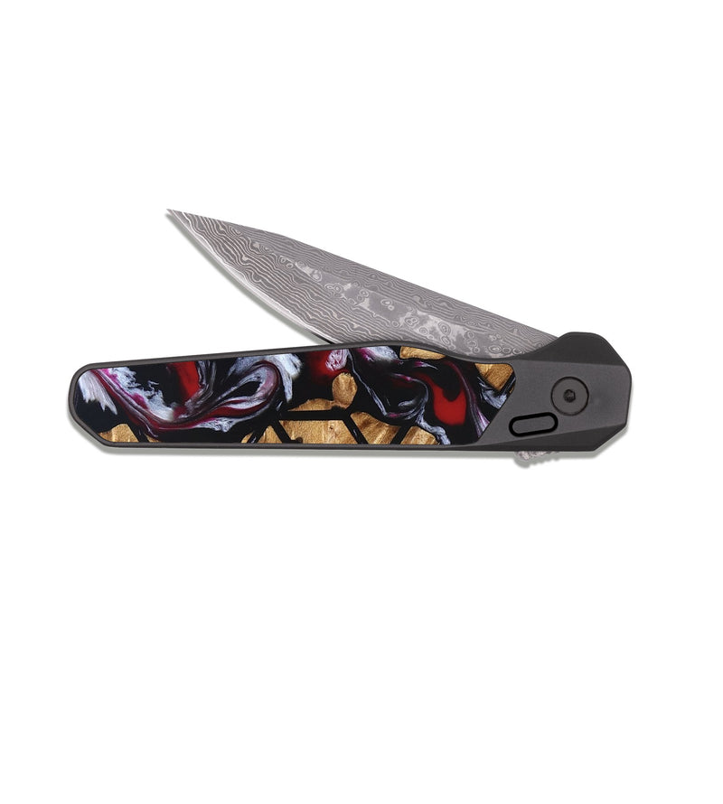 EDC Dark Damascus Wood Pocket Knife - Rubie (Pattern, 822062)