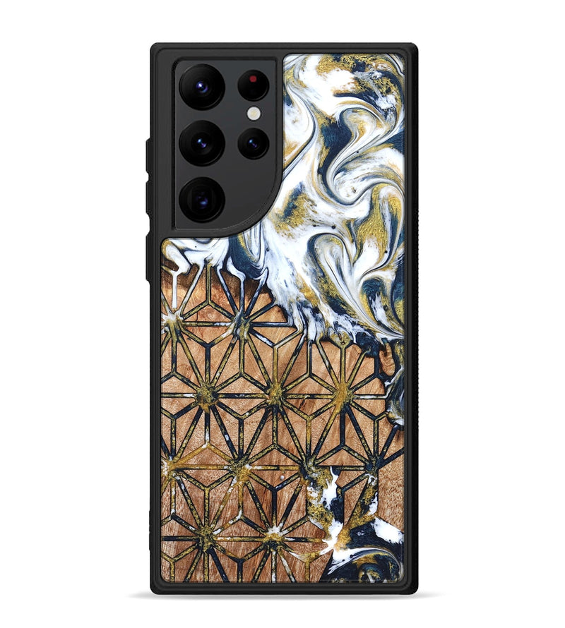 Galaxy S22 Ultra Wood Phone Case - Green (Pattern, 822072)