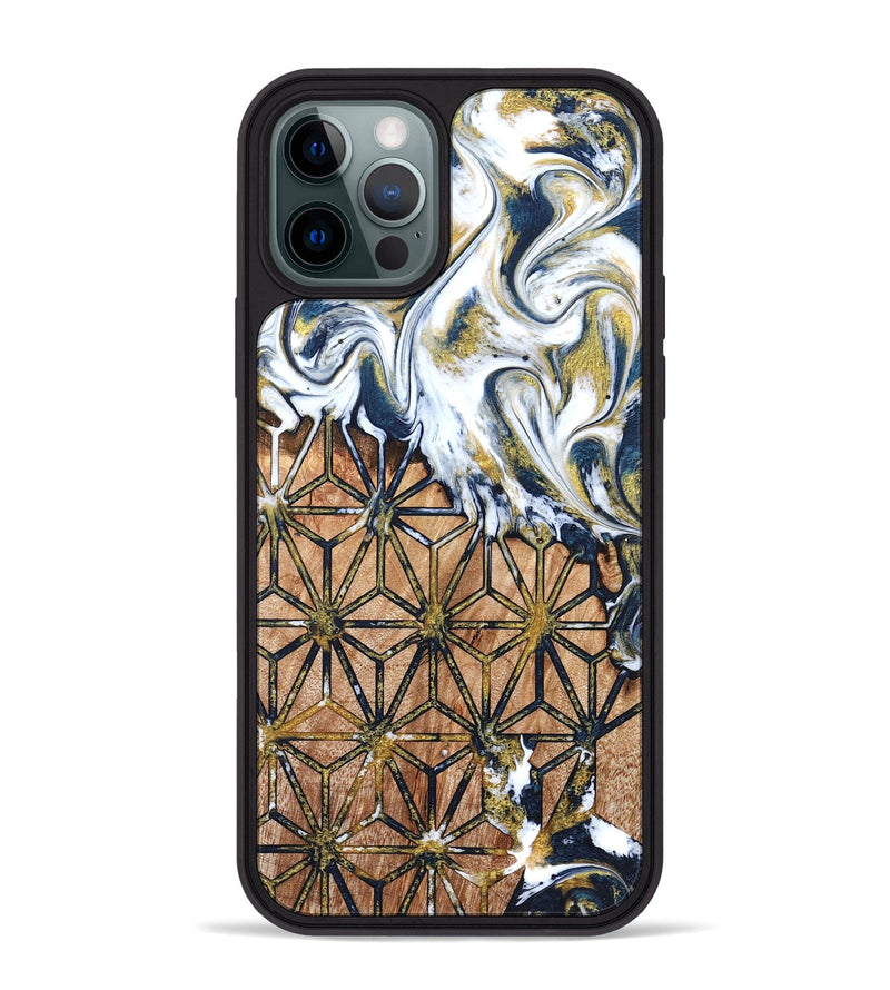 iPhone 12 Pro Max Wood Phone Case - Green (Pattern, 822072)