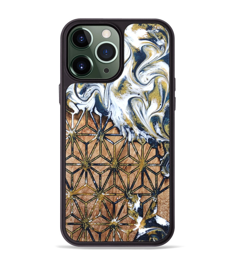 iPhone 13 Pro Max Wood Phone Case - Green (Pattern, 822072)