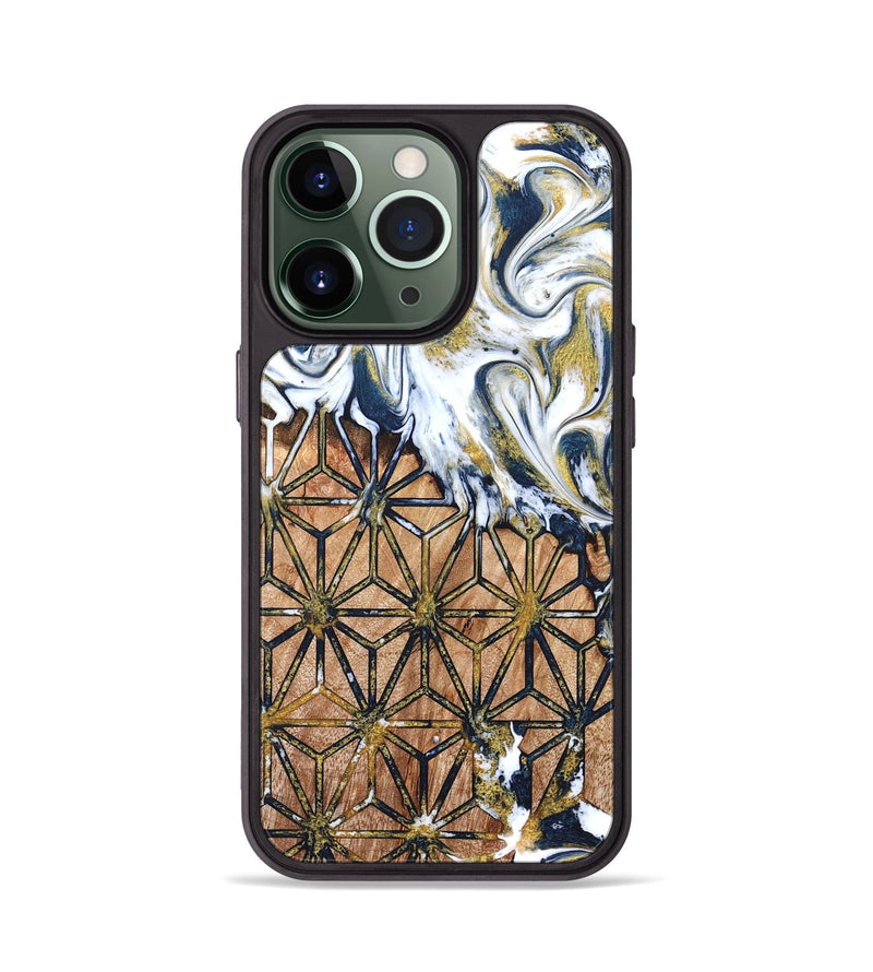 iPhone 13 Pro Wood Phone Case - Green (Pattern, 822072)