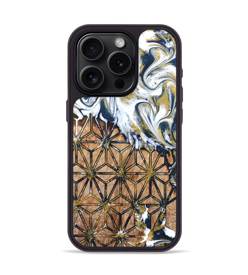 iPhone 15 Pro Wood Phone Case - Green (Pattern, 822072)