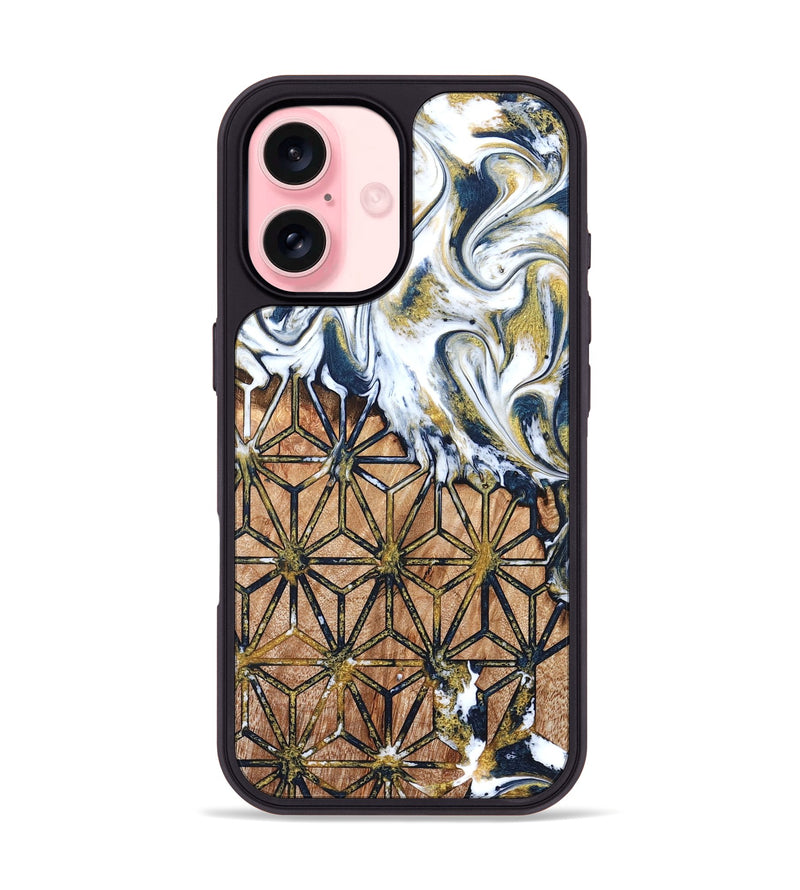 iPhone 16 Wood Phone Case - Green (Pattern, 822072)