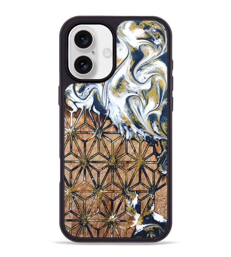 iPhone 16 Plus Wood Phone Case - Green (Pattern, 822072)