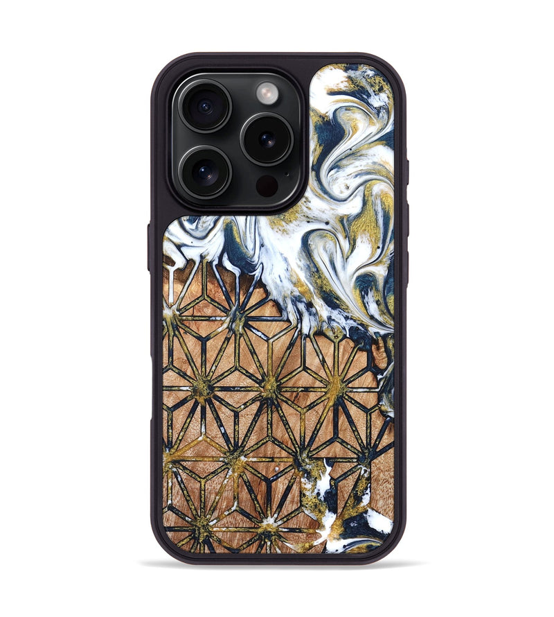 iPhone 16 Pro Wood Phone Case - Green (Pattern, 822072)