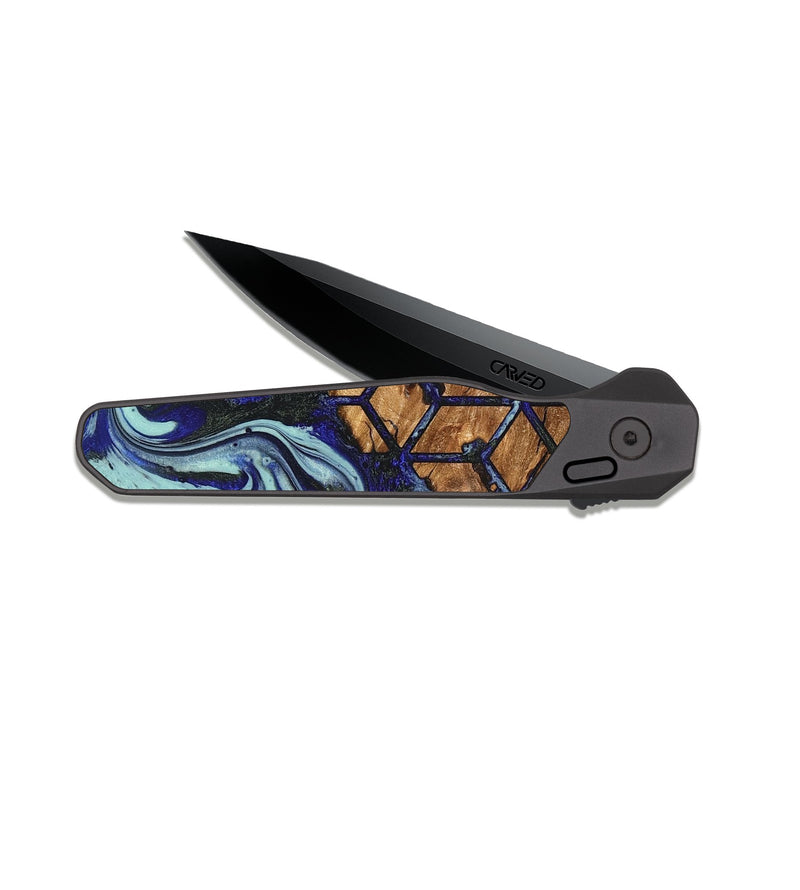 EDC Dark Slate Wood Pocket Knife - Lanny (Pattern, 822076)