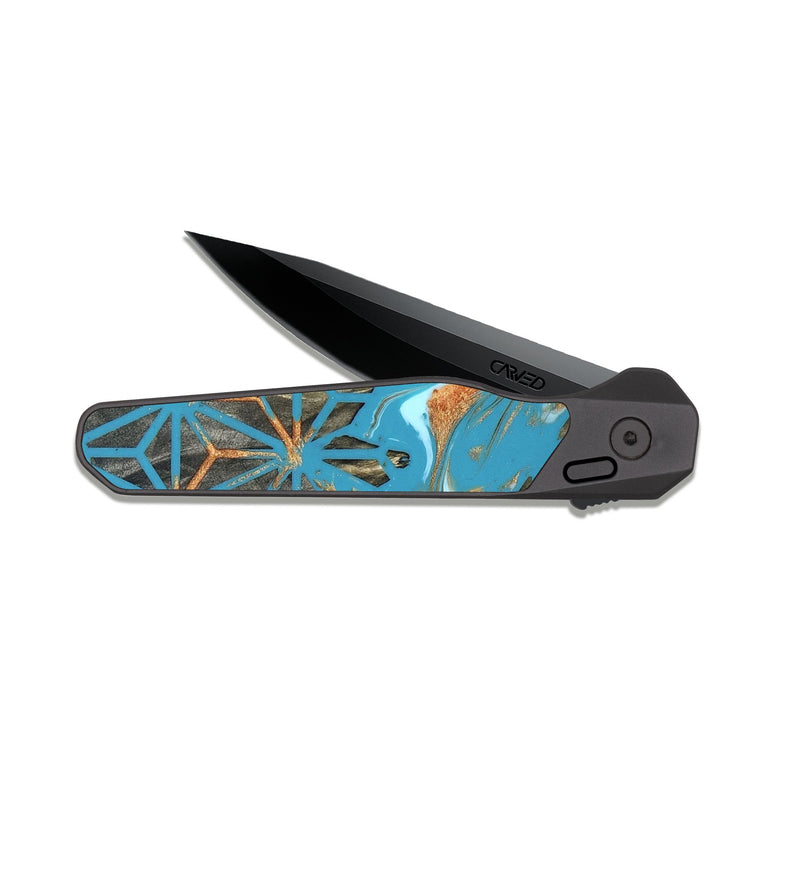 EDC Dark Slate Wood Pocket Knife - Cora (Pattern, 822078)