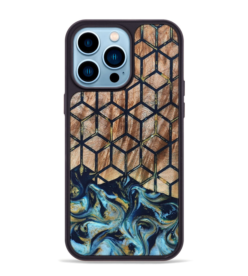 iPhone 14 Pro Max Wood Phone Case - Adda (Pattern, 822089)
