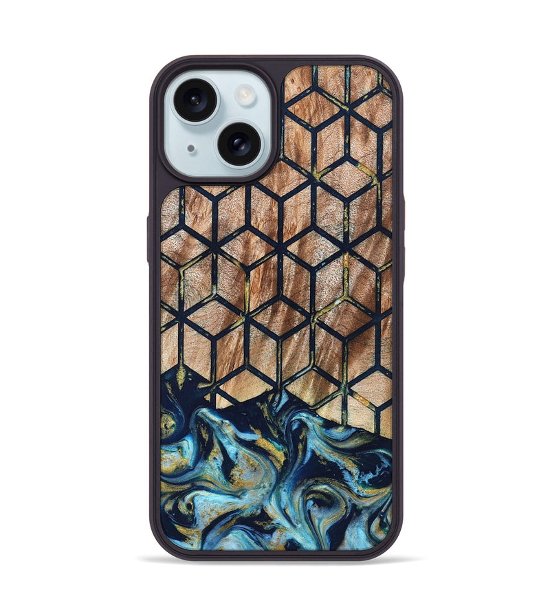 iPhone 15 Wood Phone Case - Adda (Pattern, 822089)