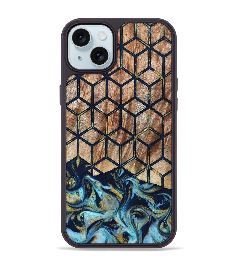 iPhone 15 Plus Wood Phone Case - Adda (Pattern, 822089)