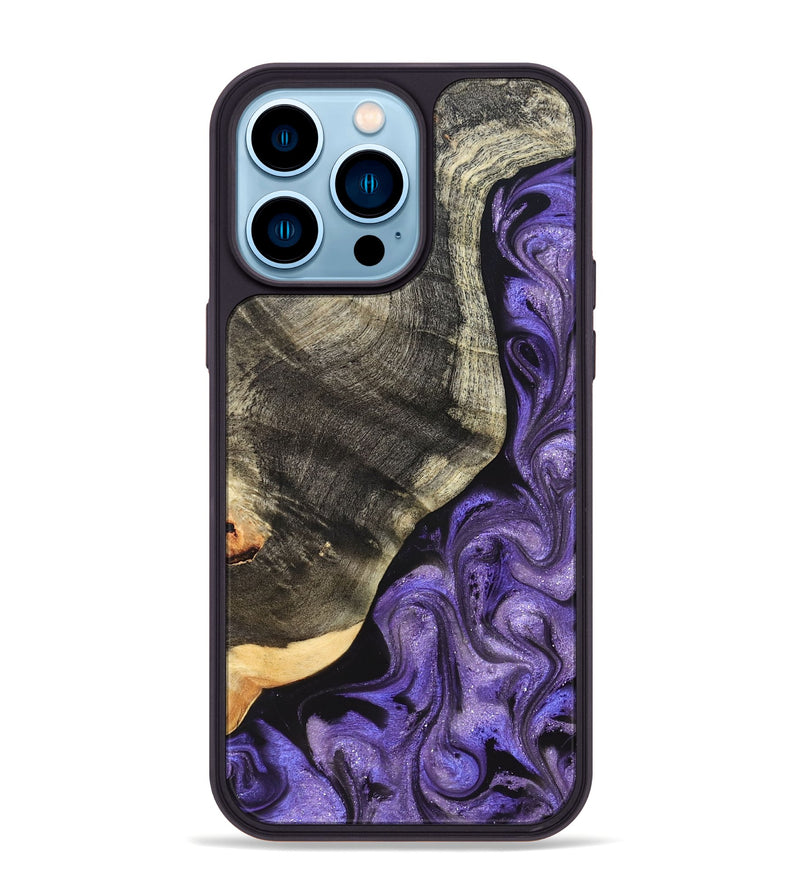 iPhone 14 Pro Max Wood Phone Case - Bentley (Purple, 822109)