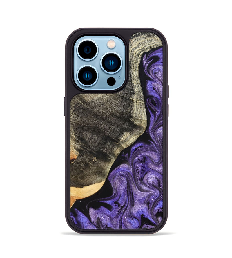 iPhone 14 Pro Wood Phone Case - Bentley (Purple, 822109)