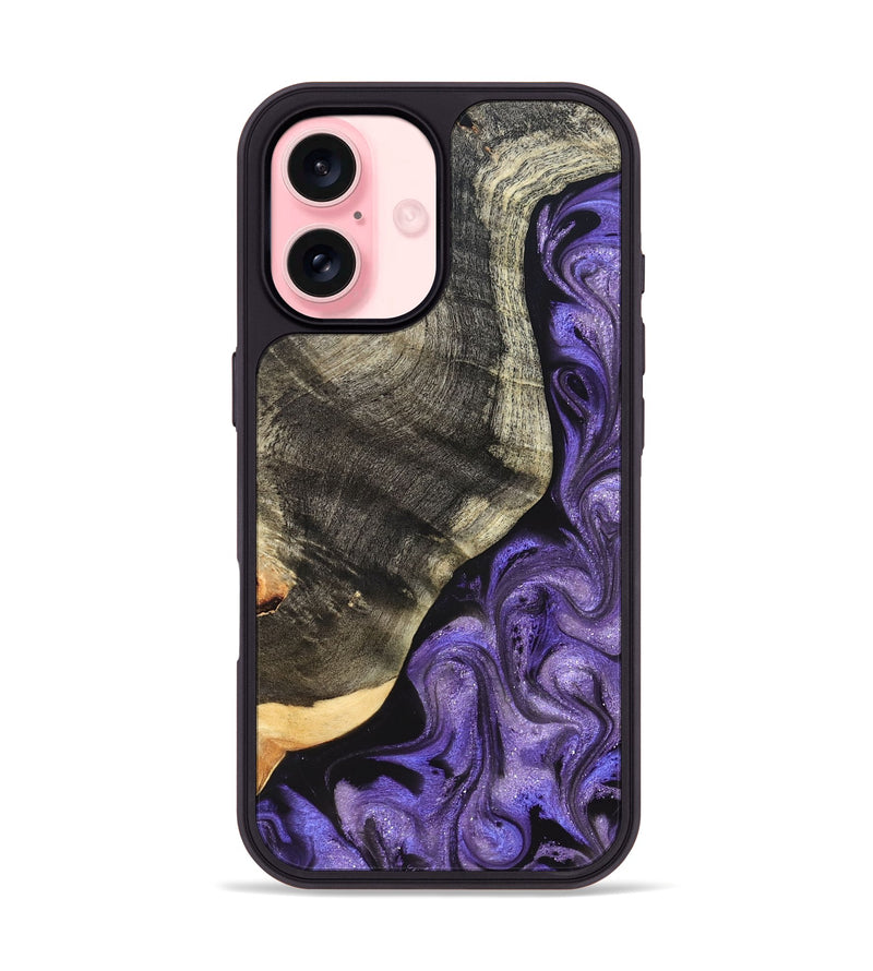 iPhone 16 Wood Phone Case - Bentley (Purple, 822109)