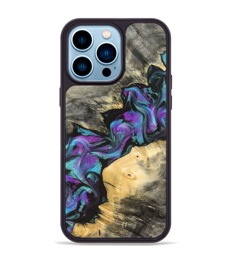 iPhone 14 Pro Max Wood Phone Case - Frankie (Purple, 822110)