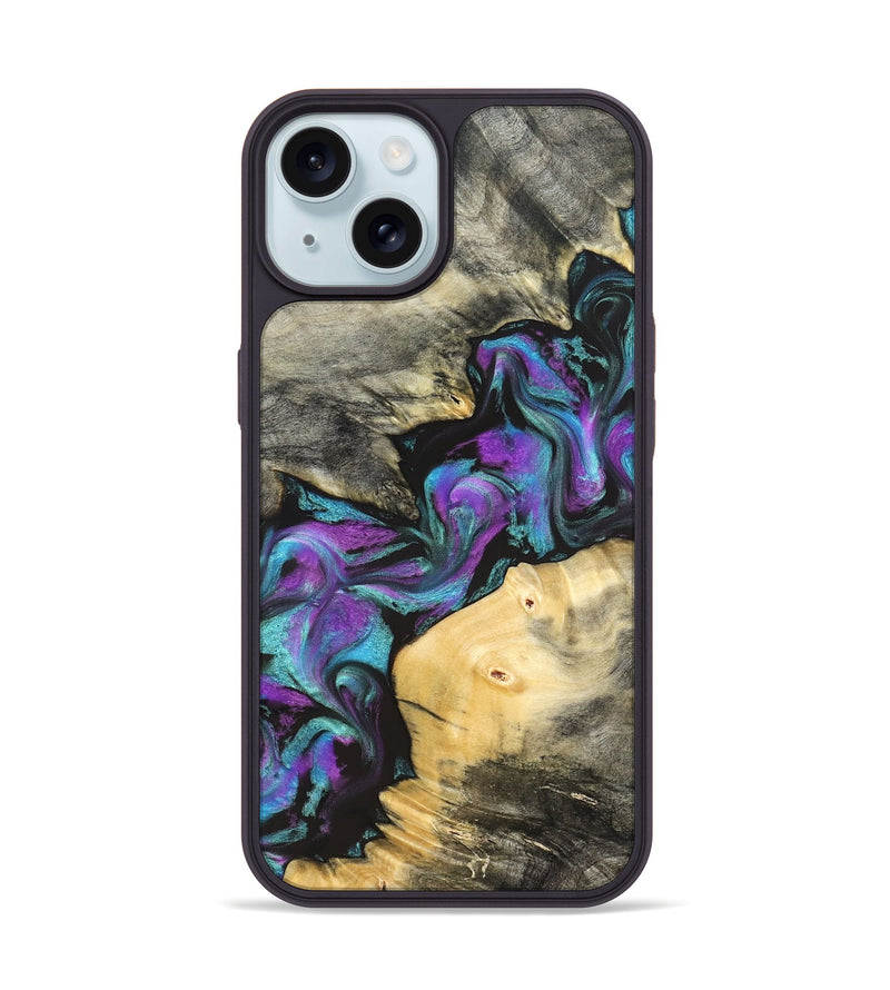 iPhone 15 Wood Phone Case - Frankie (Purple, 822110)