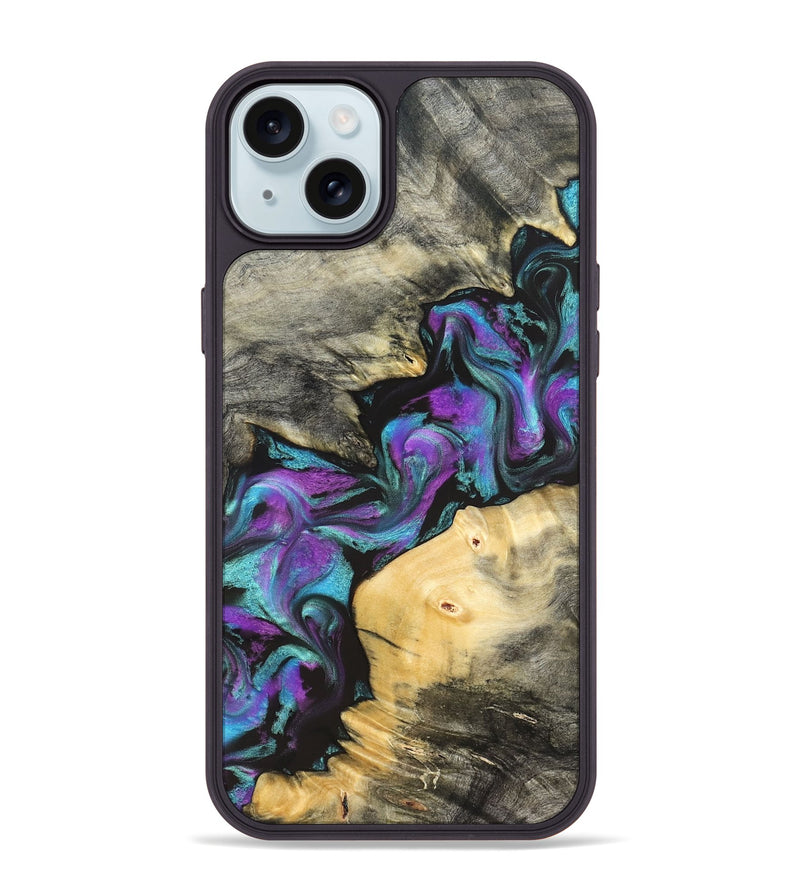 iPhone 15 Plus Wood Phone Case - Frankie (Purple, 822110)
