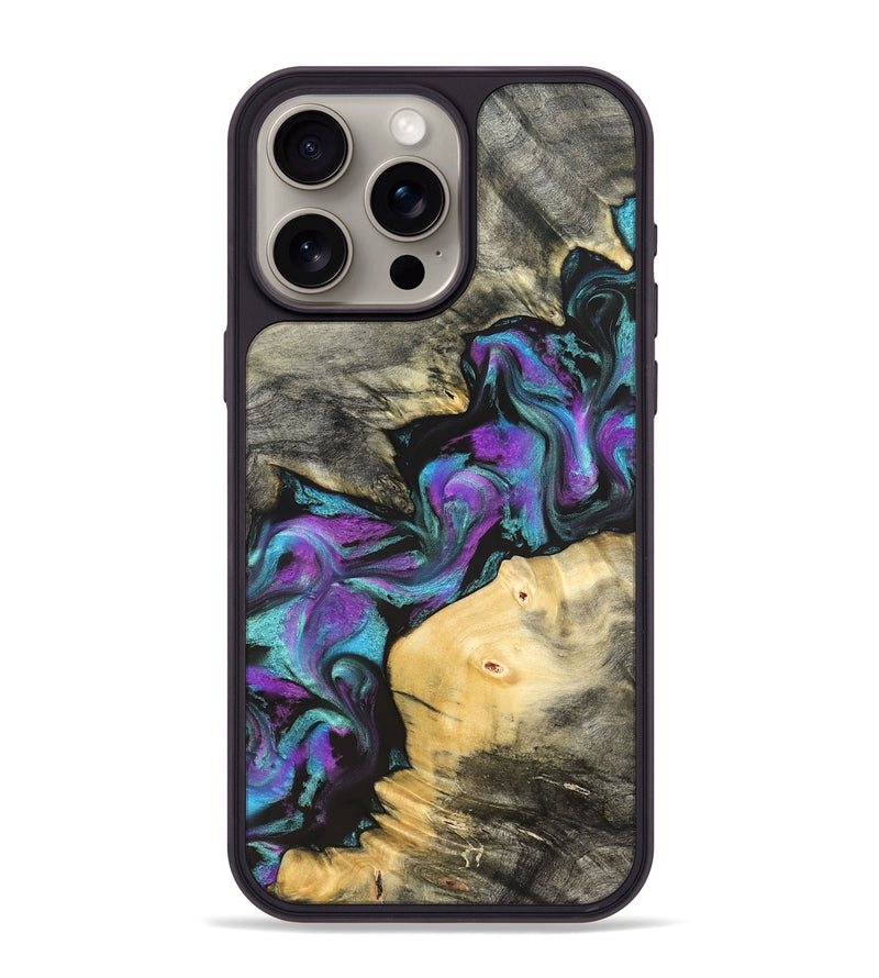 iPhone 15 Pro Max Wood Phone Case - Frankie (Purple, 822110)