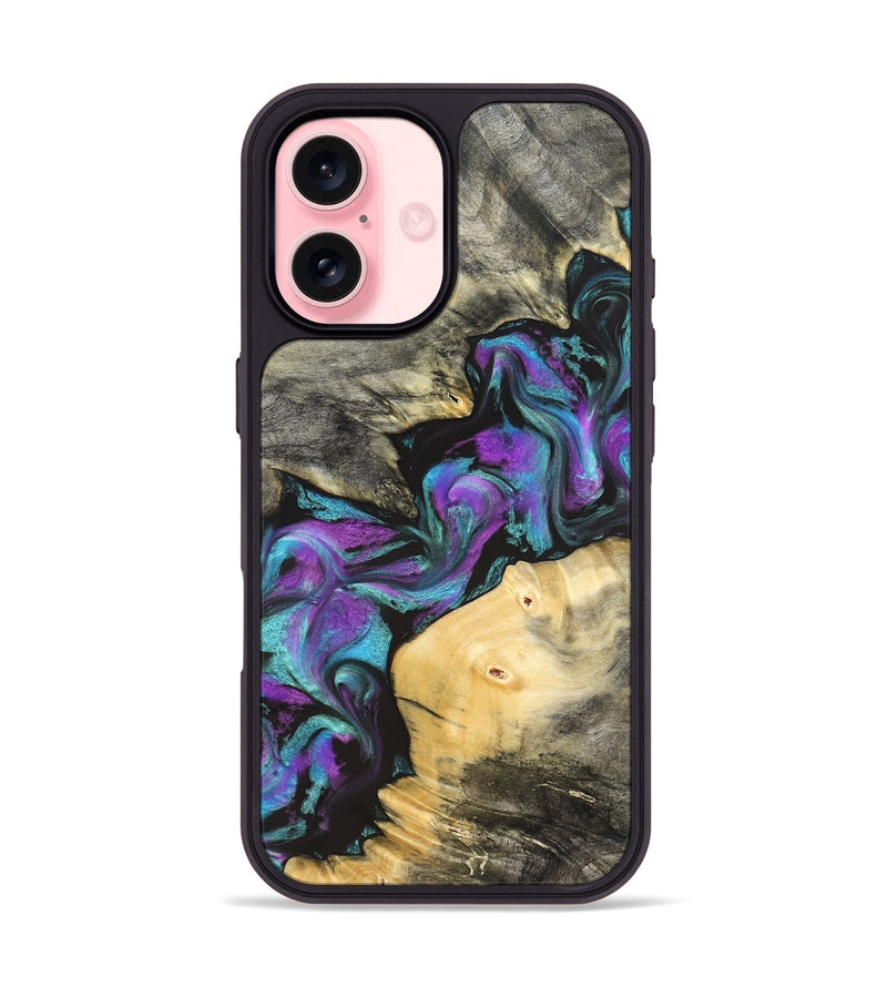 iPhone 16 Wood Phone Case - Frankie (Purple, 822110)