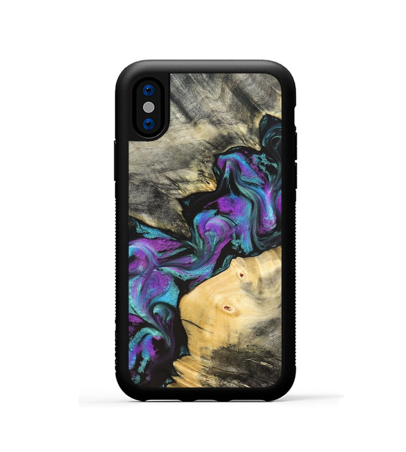 iPhone Xs Wood Phone Case - Frankie (Purple, 822110)
