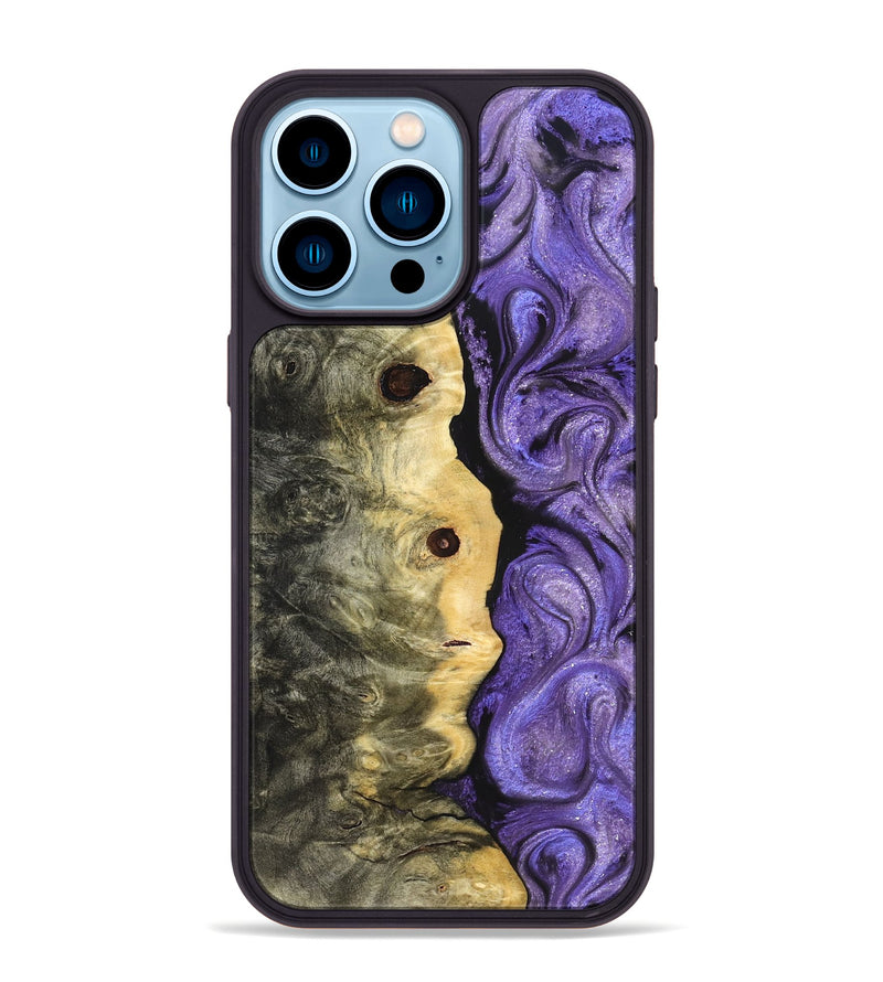iPhone 14 Pro Max Wood Phone Case - Ashanti (Purple, 822111)