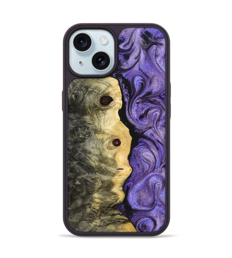 iPhone 15 Wood Phone Case - Ashanti (Purple, 822111)