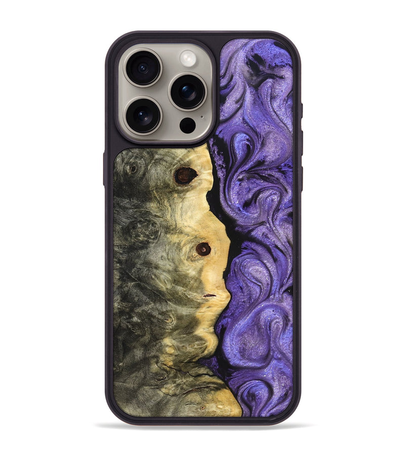 iPhone 15 Pro Max Wood Phone Case - Ashanti (Purple, 822111)