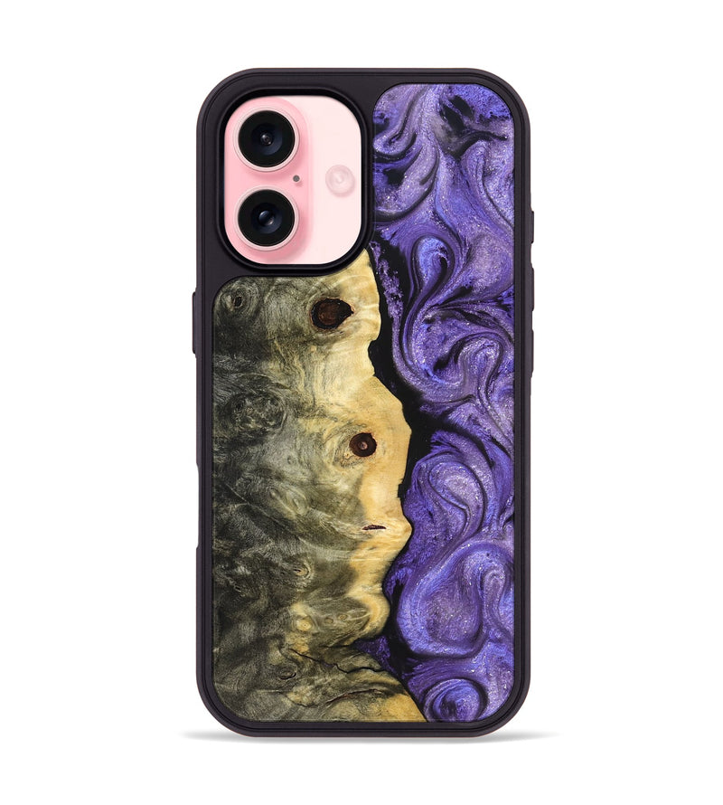 iPhone 16 Wood Phone Case - Ashanti (Purple, 822111)